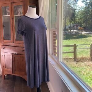 love,fire Blue & White Striped T-shirt Dress, S